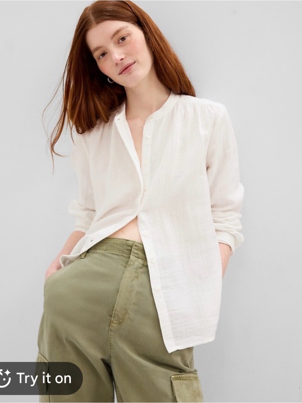 Gap Button-Front 100% Linen Shirt